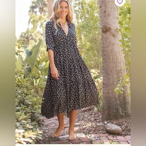 NATURAL LIFE Rebecca Black Floral Midi Dress